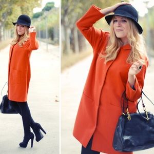 H&M Long Orange Coat- Fall Ready!